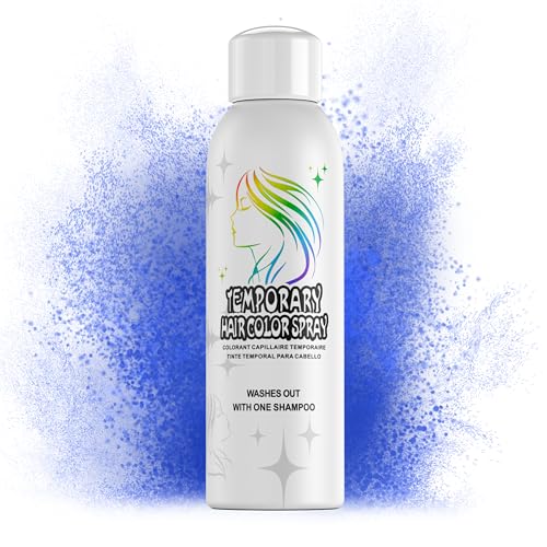 Temporäres Haarfärbespray für Erwachsene – Sofortige Blau-Farbalternative | Nicht klebend, waschbar & sanfte Formel | Für Partys, Halloween, Kostüme (150 ml)