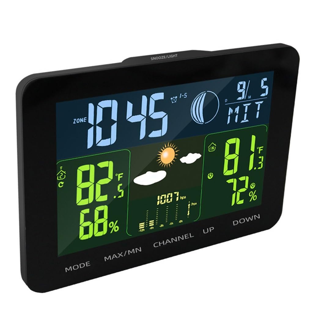 Intelligent Alarm Clock Creative Indoor Outdoor Temperature Humidity Moon Phase Weather Forecast