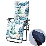 judysen 67 Inch Patio Lounge Chair Cushion Rocking Chair Sofa Cushion,Indoor/Outdoor Floral Printed Lounger Cushions with Ties and Top Cover Non-Slip High Back Chair Cushions (Style G)