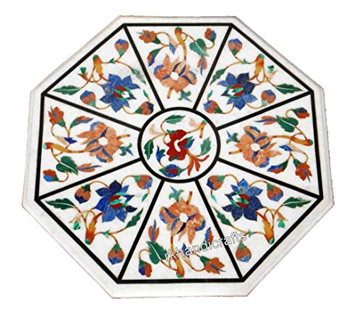 Luxurious Pattern Inlaid Coffee Table Top Octagonal Marble Patio Table Luxurious Pattern Inlaid Coffee Table Top Octagonal Marble Patio Table