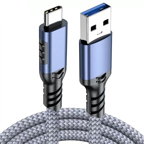 Type C Cable 2M,USB A to USB C Nylon Braided Cable,USB 3.1/3.2 10Gbps Data Transfer and 60W 3A Fast Charging,for Samsung Galaxy S24,M13,Pixel 8,Redmi Note,iPad,MacBook Pro,Nintendo Switch