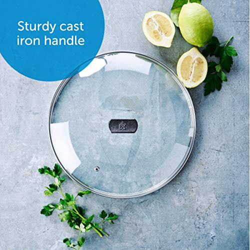 Bk Black Steel Glass Lid, 12", Clear #TOP3