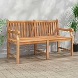 Wynira Gartenbank 150 cm Massivholz Teak Sitzbank Outdoor für Balkon und Garten mit wetterfestem Finish und komfortabler Sitzhöhe ideal für Terrasse und Parkbereich
