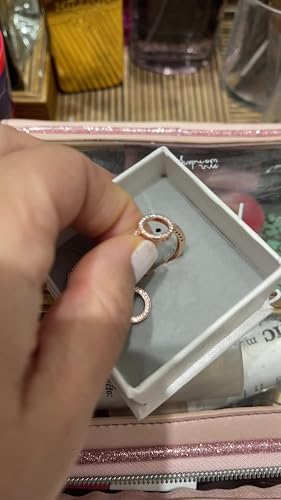 Presentski Orecchini A Cerchio Oro Rosa: Argento 925 Con Zirconia Cubica - Regalo Per Donna, Ragazza, Mamma