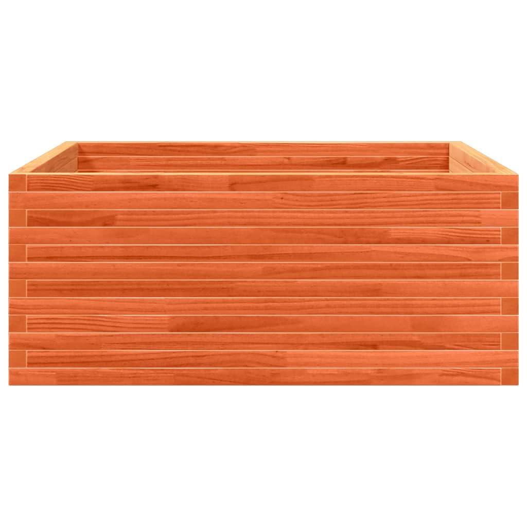 Sadzarka na rośliny z litego drewna sosna 110x110x46 cm Brązowa