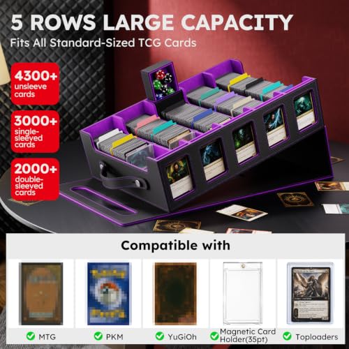 Image of Trading Card Storage Box, 4300+ MTG Deck Box with Magnetic Lid