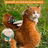 Candure Hundebürste Langhaar und Katzenbürste Langhaar Doppelt Seitlich 11+6 Edelstahl Unterwolle Bürste für Kleine und Mittel Hunde Entfernen, Entwirren Knoten Langhaar und Kurzhaar Rassen (Grün)