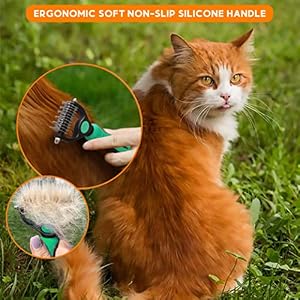 Candure Pet Friendly Dog Brush for Shedding & Effective Hair Removal Double-Sided Dematting Comb for Dogs & Cats Hair Brush for Shedding - Undercoat Rake for Dogs with Comb (Small, Green) Candure Pet Friendly Dog Brush for Shedding & Effective Hair Removal Double-Sided Dematting Comb for Dogs & Cats Hair Brush for Shedding – Undercoat Rake for Dogs with Comb (Small, Green)