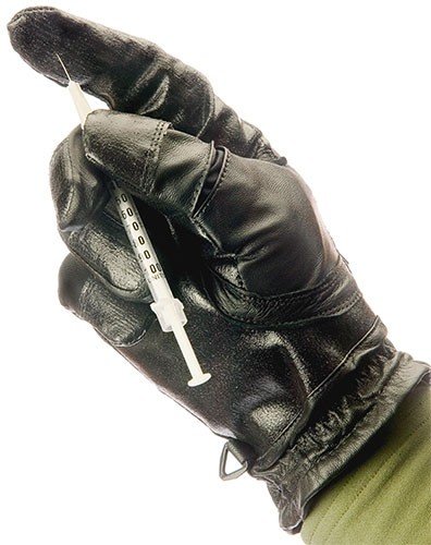 XSmall Black Police Needle Resistant Gloves - Protects from Needlesticks, Cuts & Punctures - Made in USA