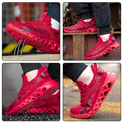 Image of Furuian Steel Toe Sneakers for Men Women Lightweight Safety Shoes Comfortable Puncture Proof Slip On Indestructible Work Shoes