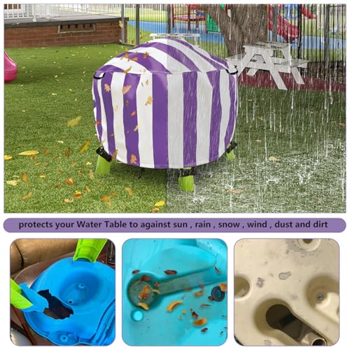 Image of Water Table Cover Spiralin' Seas Waterpark Outdoor Sand Water Play Table Cover 34X34X18 inch-(Cover only)-Purple