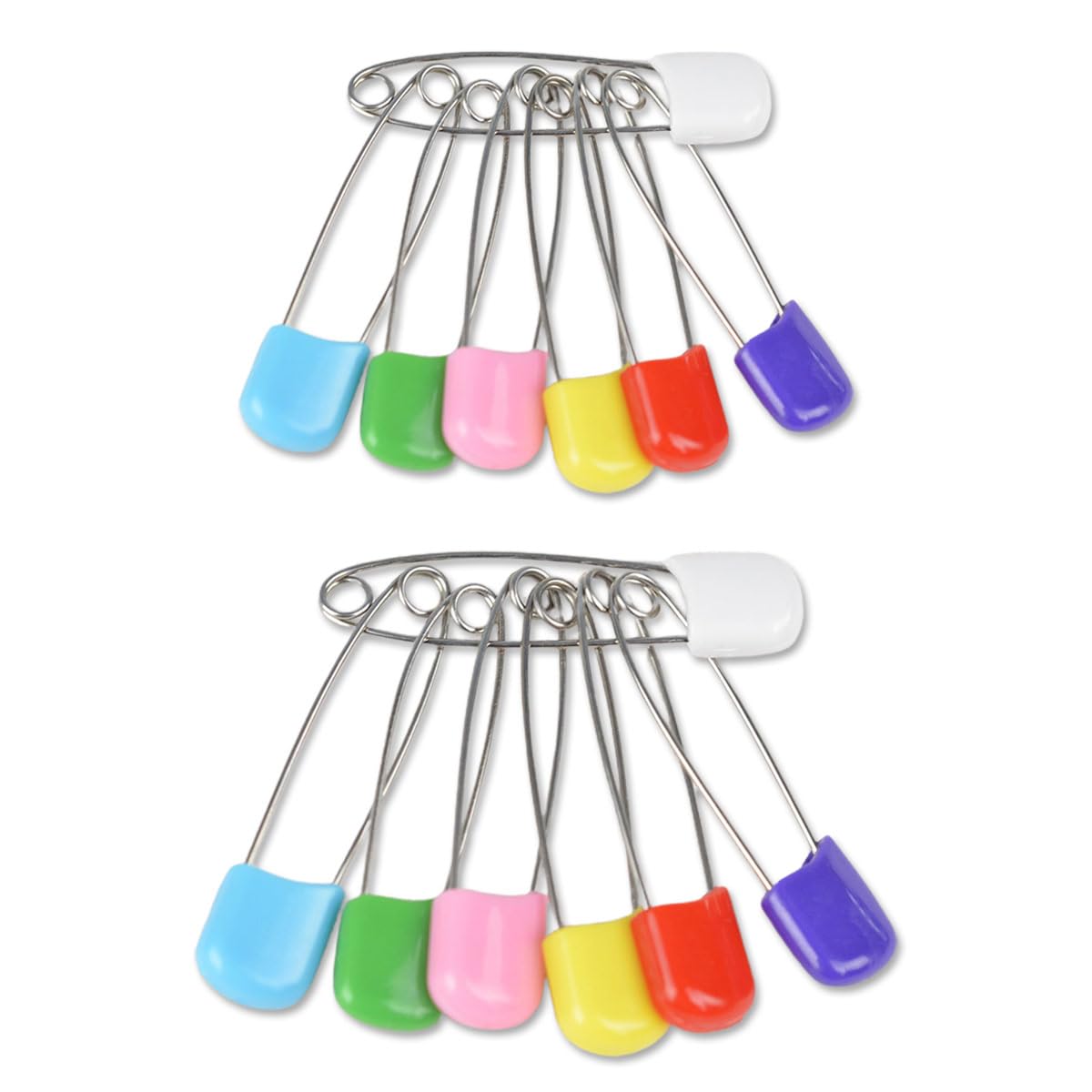 Lot de 12 épingles à nourrice en plastique de 40 mm avec fermetures à verrouillage de sécurité, idéales pour les couches en éponge, les couches plates et pré-pliées (lot de 12)