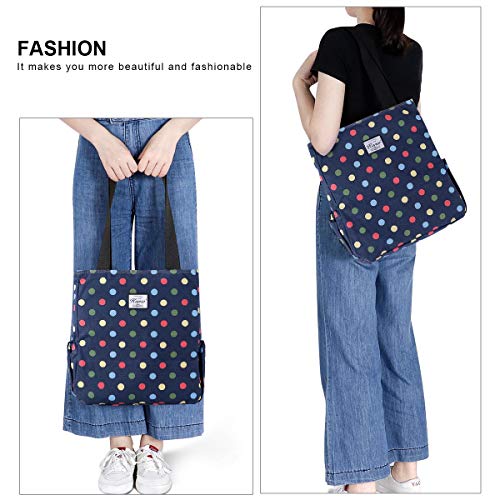 Image of KAMO Floral Tote Bag - Waterproof Lightweight Handbags Travel Shoulder Bag for Hiking Yoga Gym Swimming Travel Beach