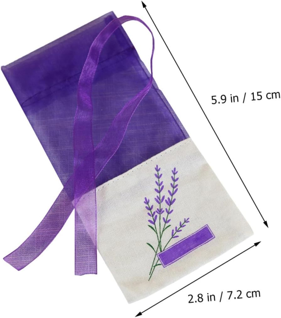 CALLARON 15pcs Portable Lavender Sachet Bags Deep Purple Dried Lavender, Empty Fragrance Sachets for Closet and Home Air Freshening