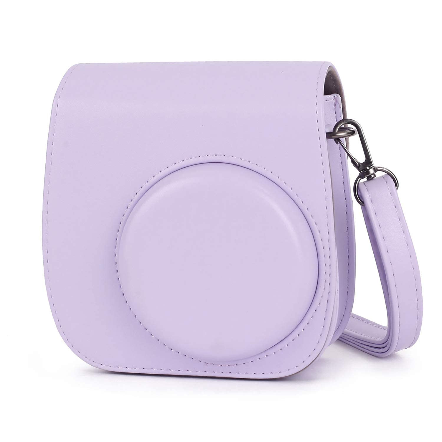 TEKTONIC Lilac Purple Instant Camera Case for Fujifilm Mini 11 & MIni 12 | PU Leather Protective Bag with Pocket & Adjustable Shoulder Strap