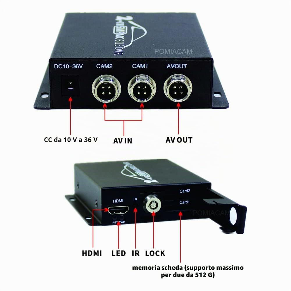 Mobile Car DVR Factory Mini AHD DVR per auto camion Supporto per registrazione video 2CH MINI CVBS AHD fotocamera/HDMI/con telecomando