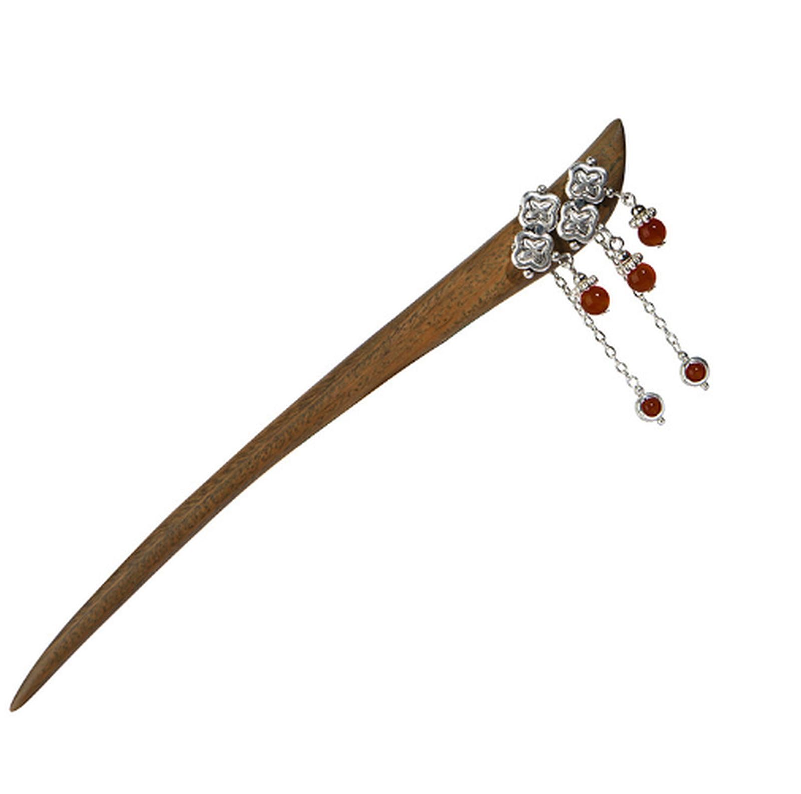 iKuzuy Natural Wood Kanzashi Ethnic Style Green Garden Approx. 7.1 inches (18 cm), Hair Stick, Hair Ornament, Ethnic Style, Everyday Use, Hair Arrangement, Kimono, Dresses, Sleeve Closure, Graduation 