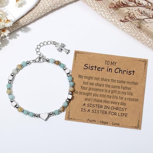 TONY & SANDY Christian Gifts for Women, Religious Cross Bracelet Jewelry, Easter Basket Stuffers for Teens Kids Adults, Faith Confirmation Baptism Christmas Birthday Gifts for Women4
