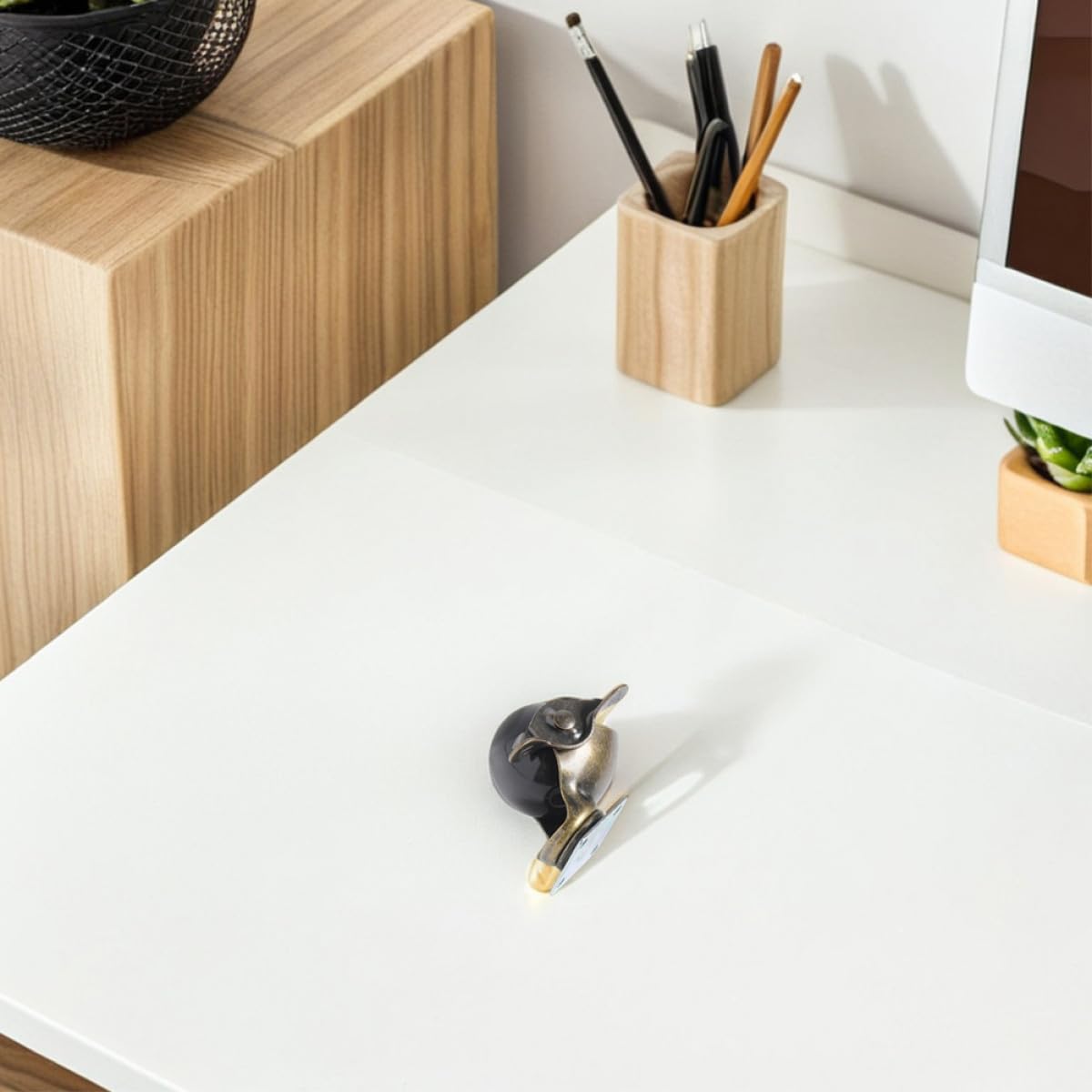 8pcs 1.5-inch Antique Bronze Furniture Casters with Brake, Small Swivel Locking Caster Wheels for Office Chairs and Heavy Duty Furniture Legs