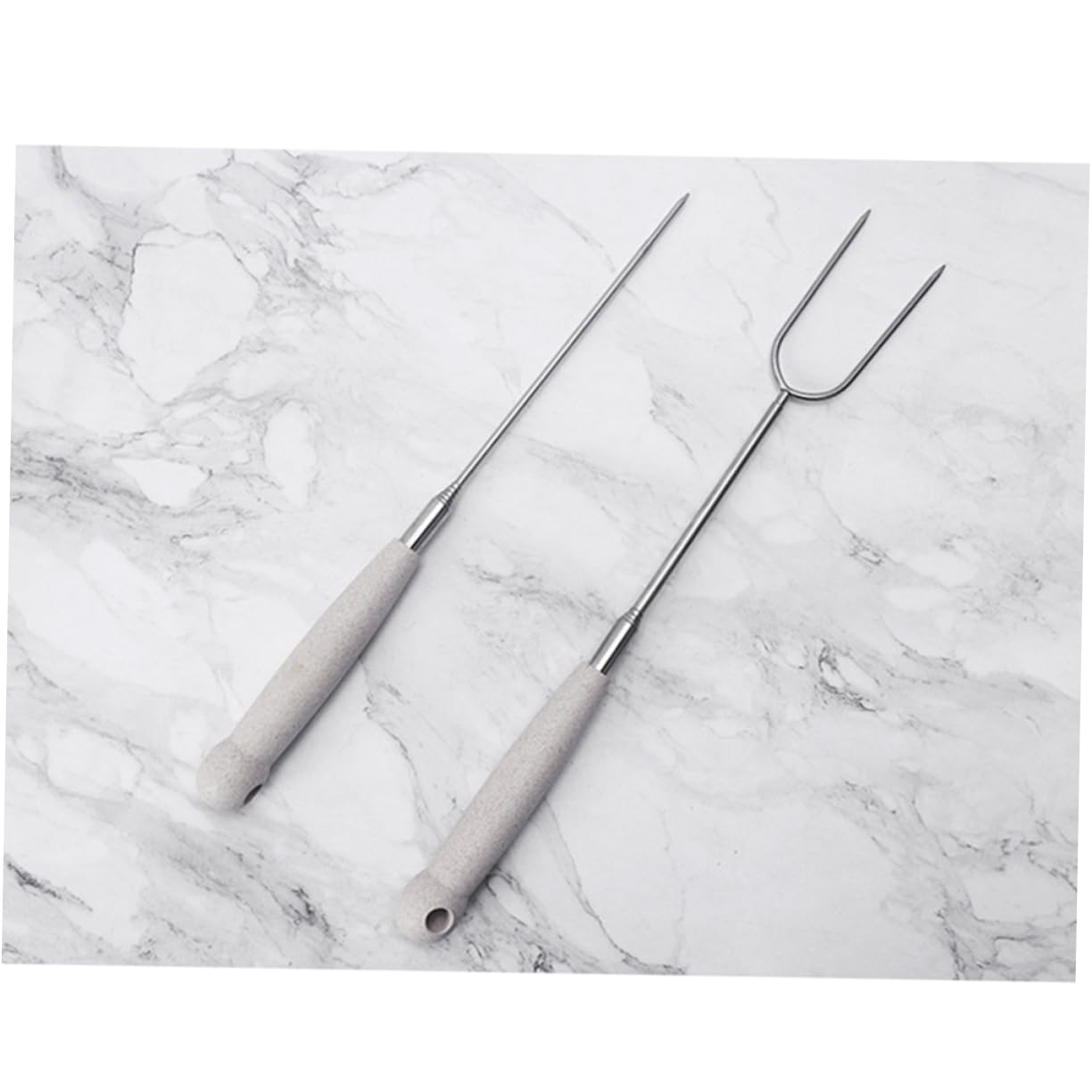 UPKOCH 3 Set Forchette Da Bbq Inossidabile Forchette Per Grigliate Per Salsicce Hot Dog E Verdure 2 Pezzi*3