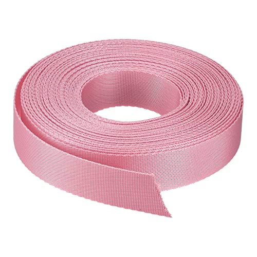 Image of MECCANIXITY Flat Nylon Webbing Strap 1 Inch 15 Yards Pink for Backpack, Cargo Strap, Luggage-rack
