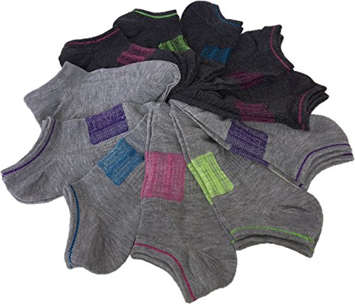 Sport Essentials 11 Pairs Girl's Socks - Grey (Shoe Size: 10-4)