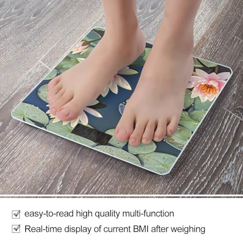 Báscula Digital de Baño con Diseño Floral y Pantalla LCD miniatura 5