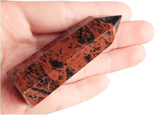 Acxico 1 unidad de 2.756-3.150in de obsidiana de caoba natural con punta de torre de cristal de energía curativa Acxico 1 unidad de 2.756-3.150in de obsidiana de caoba natural con punta de torre de cristal de energía curativa