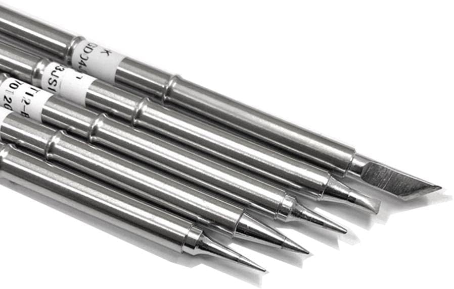 5 Piece Smart Mini Portable T12 Soldering Iron Tips, Programmable & Fast Heating for Welding Repairs | Stainless Steel, 5.91inch Length
