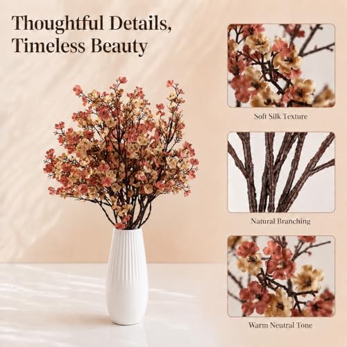 Image of Mandy's 6 Bundles Artificial Beige Brown Baby's Breath Flowers
