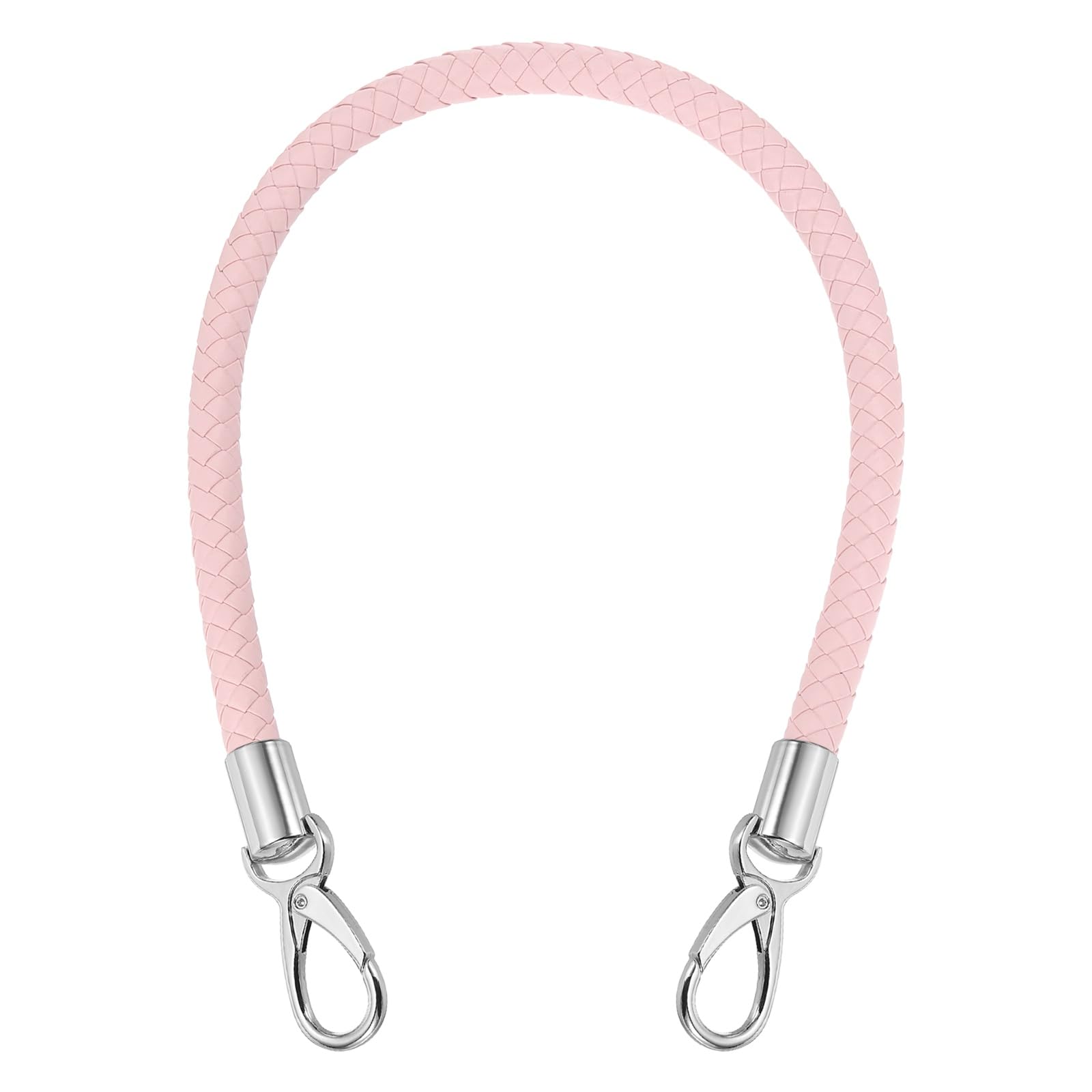 sourcing map 1 Pcs Braided Purse Strap, 55cm 21.7" PU Leather Purse Strap for Handbag Bag Handle Replacement for DIY Making Handbag Underarm Bag, Light Pink (Silver White Buckle) โ image 1