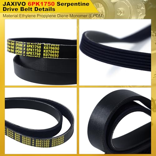 Image of 12669858 Serpentine Belt V-Ribbed Drive Belt Compatible with 19-26 Silverado /Sierra 1500 V8 5.3L 6.2L,21-26 Tahoe Suburban Escalade ESV Yukon XL V8 6.2L,Replace 6PK1750
