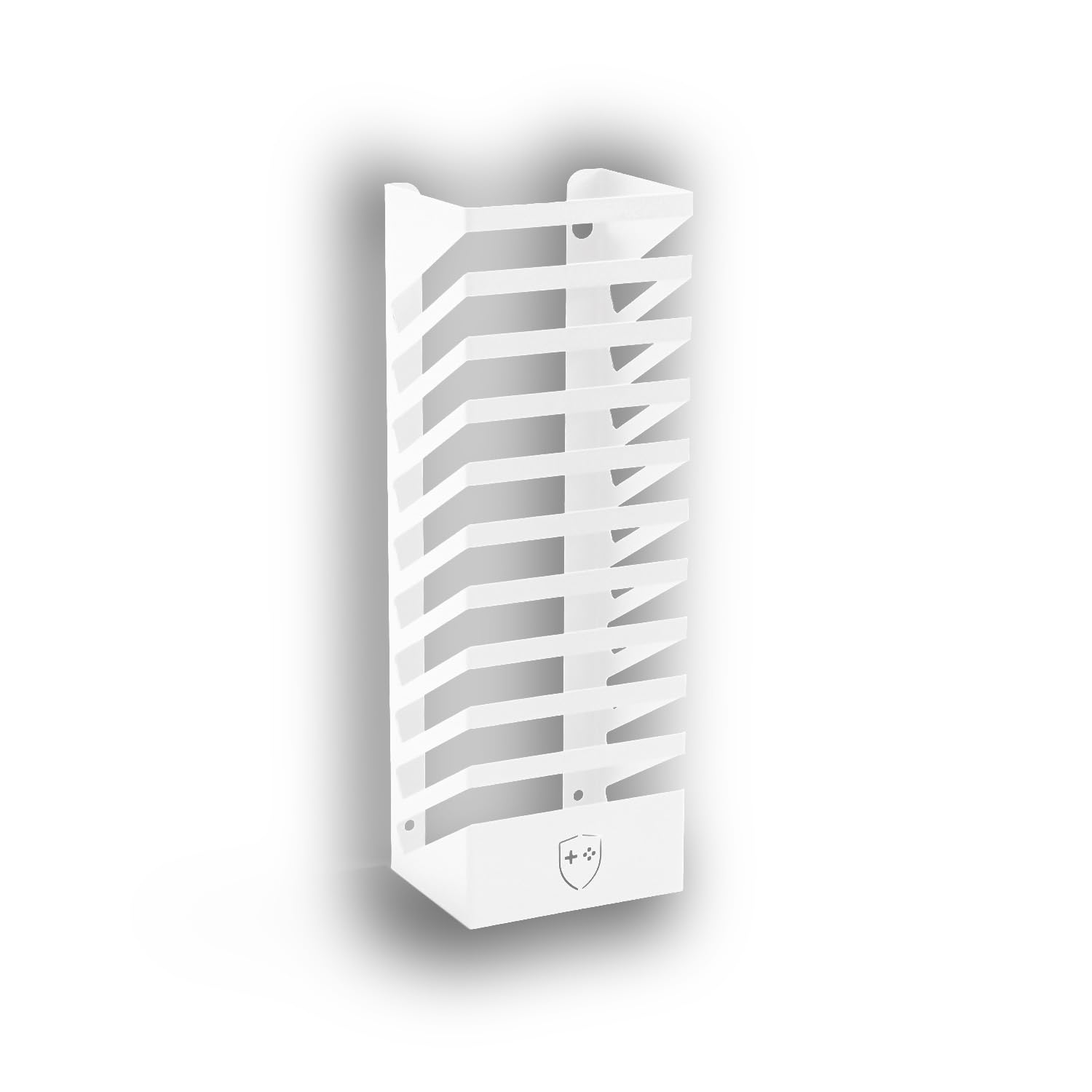 GAMESHIELDZ White Wall Mount Game Tower – Steel Storage Rack for 10 PS5, Xbox, Switch, Blu-ray & DVD Games – Freestanding or Wall Fix – UK Made – Durable Powder-Coated Metal