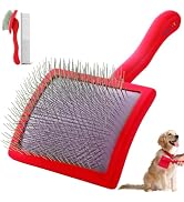 YOPETAYU Dog Slicker Brush for Shedding and Grooming Medium or Long Haired Cats, Extra Long & Sof...