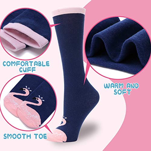 Image of MOGGEI 6 Pairs Kids Girls Knee High Socks Gift Long Crazy Silly Tall Funny Boot Cute Animal Child Fun Socks