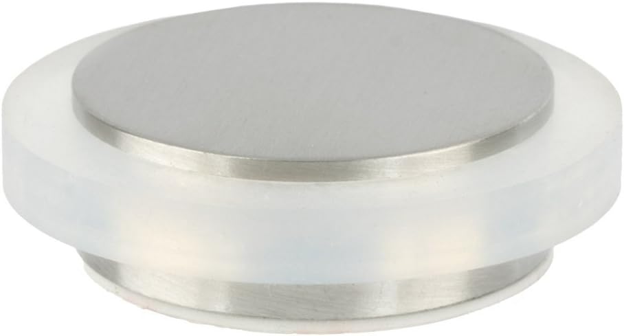 EVI | Floor Doorstop | Adhesive Installation | 45 x 45 x 14 millimeters | Stainlees Steel or Brass (Inox-white Rubber)