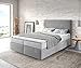 Produktbild DELIFE Boxspringbett Dream-Well Mikrofaser Grau 140x200 cm mit Matratze und Topper