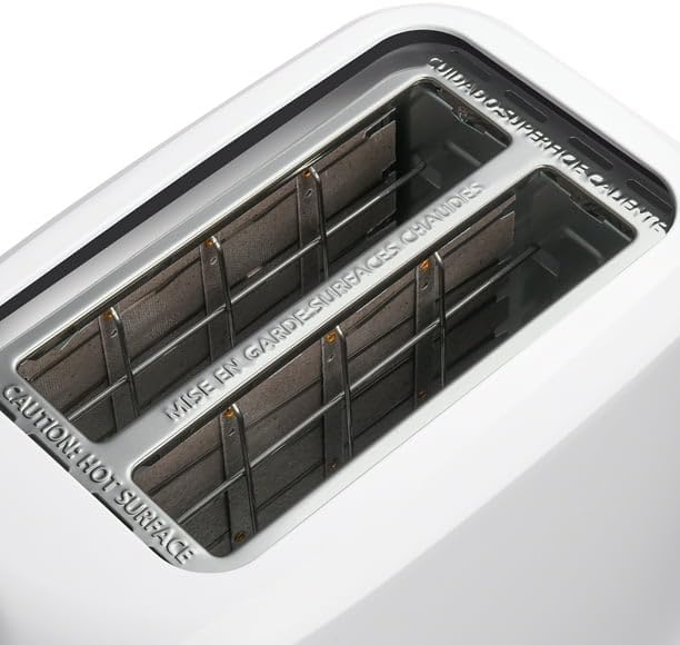 2-Slice Toaster with 6 Shade Settings and Removable Crumb Tray, Arctic White, Fit Bread Slices Up To 4"X 4"