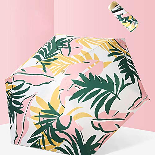 Anyi Petit Style Frais Parapluie Soleil Cinq Fois Plat Parapluie Crème Solaire Femme Anti-Ultraviolet Naturel Ensoleillé Et La Pluie À Double Usage Pliant Parapluie Cover