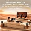 Barra de sonido TCL S65K Serie S de 5.1 canales con Dolby Atmos, DTS:X, subwoofer inalámbrico, altavoces surround inalámbricos, transmisión de música por Bluetooth y calibración automática de sala con IA Sonic 8