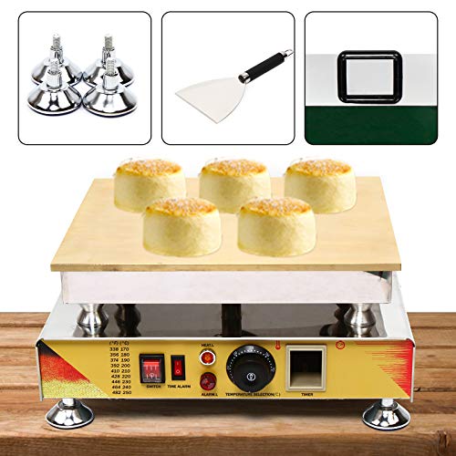 Commercial Souffle Machine, 110V 1.8KW porous heat dissipation Non-Stick Stainless Steel Souffle Making Machine Electric Dorayaki Baker with Lid, Fluffy Cupcake Maker for Pancake, Muffin - Thumbnail 3