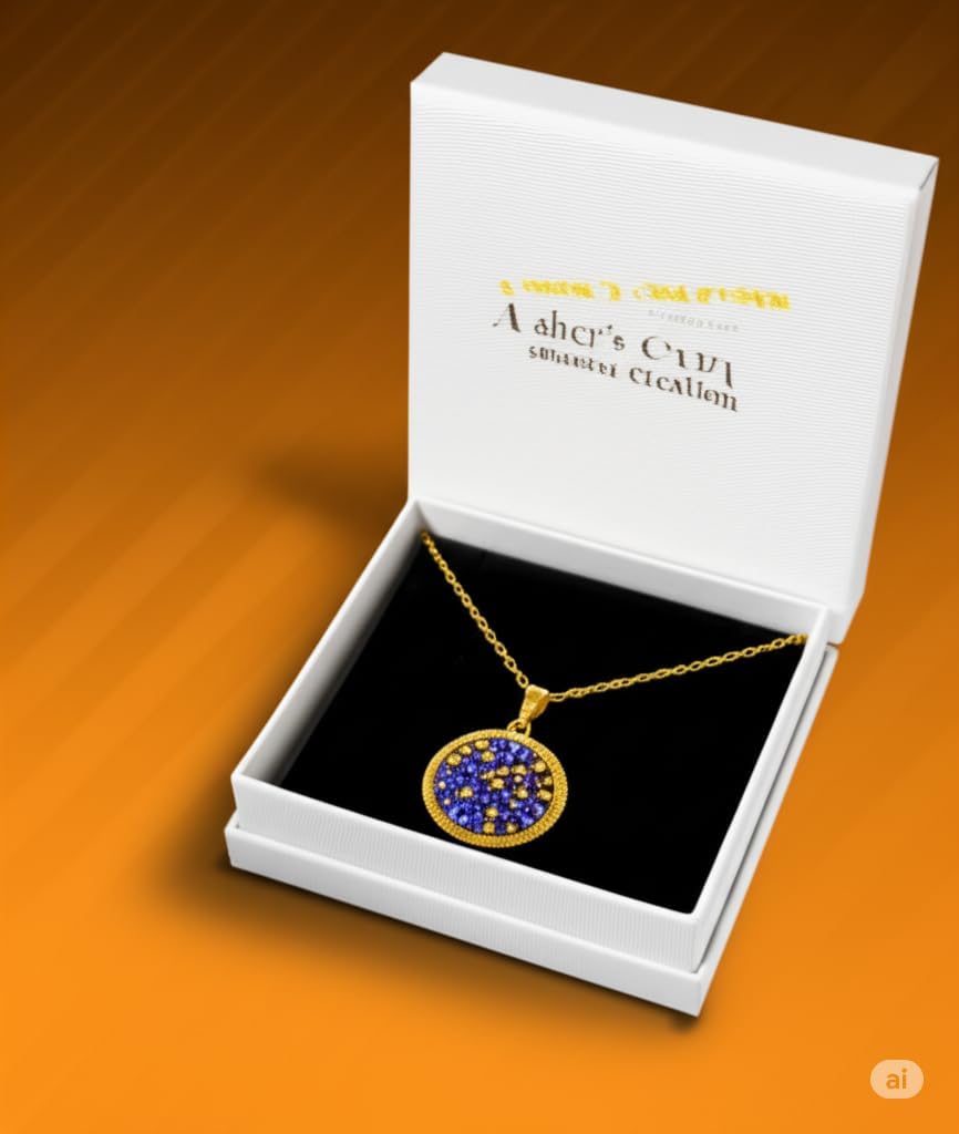 A SHER'S CREATION Elegant Stylish Blue Crystal Pendant Necklace for Women & Men – 14K Gold Plated Minimalist Jewelry with Austrian Crystals – Dainty Trendy Gift for Teens, Bridal, Everyday Wear - Image 7