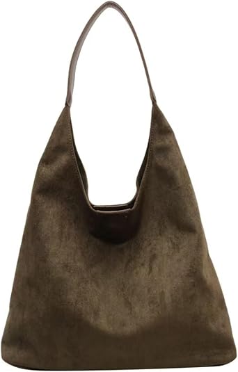 Suede Hobo Bags for Women - Retro Slouchy Office Shoulder Top-handle Tote Handbags