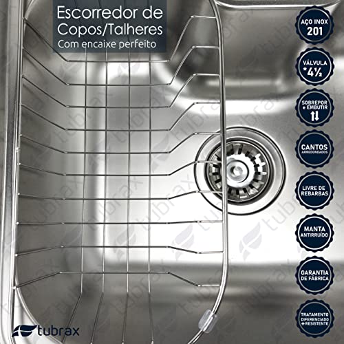 Cuba Pia Cozinha Gourmet Aço Inox Luxo C/Acessórios - Tubrax