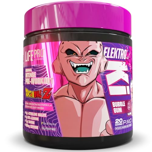 Life Pro Elektro Ki Dragon Ball Z Limited Edition 400g - Potente Preentreno Inspirado en Dragon Ball Z, Aumenta tu Rendimiento y Supera tus Limites como un Guerrero Legendario (400g, BUBBLE GUM)