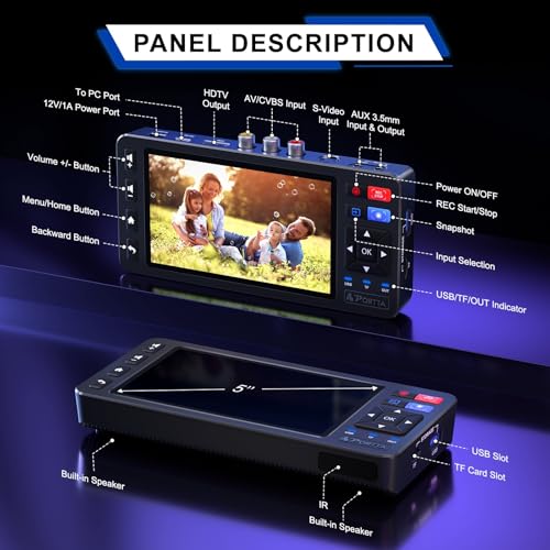 image for Portta VD20P VHS to Digital Converter with 5