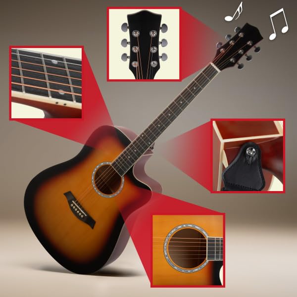 Image of 41in Acoustic Guitar - Guitar Kit with Case, Strap, Capo, Spare Strings, and Picks - Beginner Guitars for Kids and Adults by Hey Play (Blue)