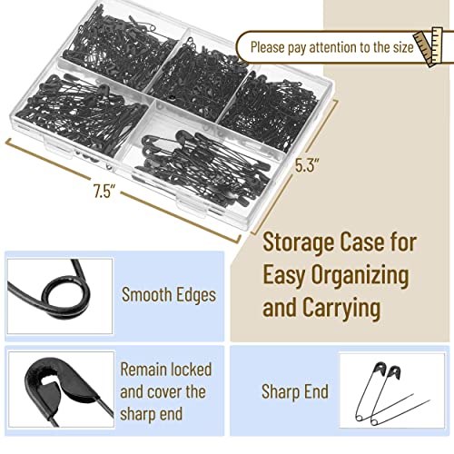Image of Mr. Pen- Safety Pins, 300 Pack, Small & Large Sizes, Nickel Plated Steel