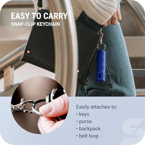 Image of SABRE Pepper Spray with Fast Flip Top Safety & Snap‑Clip Keychain for Self Defense - Maximum Police Strength OC with UV Marking Dye, Finger Grip, 10‑Sec. Spray, 14-ft Range, Made in USA, 0.54 fl oz
