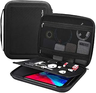 ProCase Portfolio Case Organizer Zip Sleeve for iPad Pro 12.9 (Only 2022 2021 2020 2018 Version) / Surface Pro X/Pro 7 6 5 4 3 2 1 (12.5 Inch), Tablet Briefcase Carry Case Zippered Bag -Black